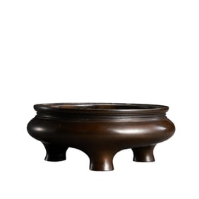 Chinese Qing Dynasty three-legged bronze furnace