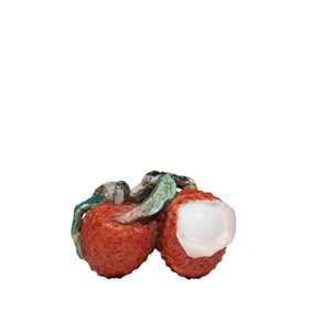 Chinese Qing Dynasty Bionic Porcelain Lychee Ornament