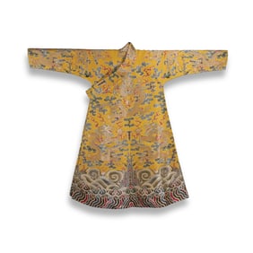 Chinese Qing Dynasty Brocade Tibetan Dragon Robe