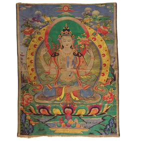 Chinese Buddhist Brocade from the Qing Dynasty