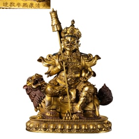 Gold-gilt bronze statue of the God of Wealth, Kangxi period, Qing Dynasty, China