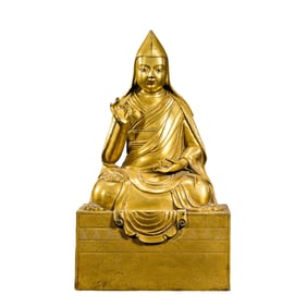 Chinese Ming Dynasty Gilded Bronze Seated Buddha