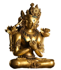 Chinese Ming Dynasty Gilded Bronze Seated Buddha