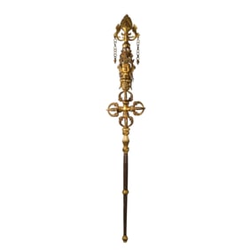 Chinese Ming Dynasty Gilded Bronze Buddhist Instrument