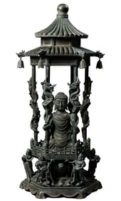 Chinese Liao Dynasty Bronze Buddha Shrine