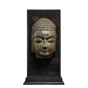 Chinese Tang Dynasty Bluestone Buddha Head