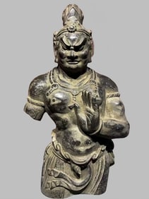 Chinese Tang Dynasty Bluestone Hercules Statue