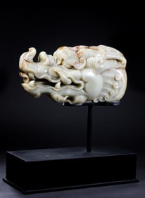 Chinese Tang Dynasty Hetian Jade Dragon Head