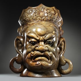 Chinese Tang Dynasty Jade Heavenly King Head