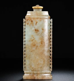 Chinese Liao Dynasty Jade Cover Vase