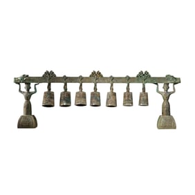 Chinese Warring States Period Jade-Inlaid Bronze Chimes