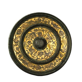 Chinese Han Dynasty Gilded Bronze Mirror