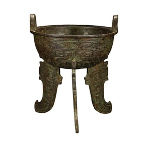 Chinese Shang and Zhou Dynasty Bronze Tripod