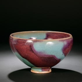 China Northern Song Dynasty Jun kiln sky blue glaze hanging red cup