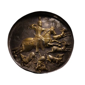 Kushan Dynasty Silver Gilt Plate