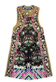 Chinese Qing Dynasty Black Satin Waistcoat with Seawater Pattern