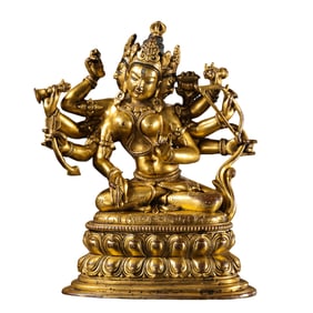 Chinese Ming Dynasty Gilded Bronze Seated Buddha