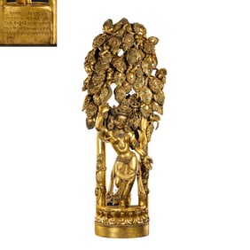 Chinese Qing Dynasty Gilt Bronze Standing Buddha