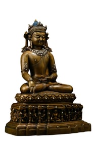 Chinese Ming Dynasty Alloy Bronze Seated Buddha