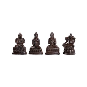 A group of Chinese Ming Dynasty pure silver inch Buddha statues