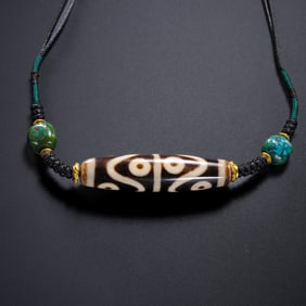 Pure Dzi Bead Necklace from the Tang Dynasty, China