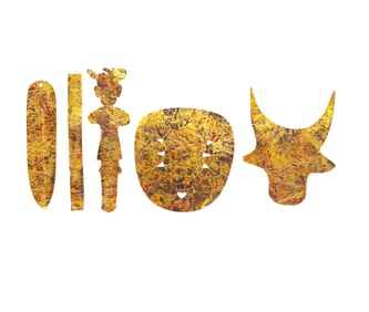 A set of pure gold ornaments from the Han Dynasty, China
