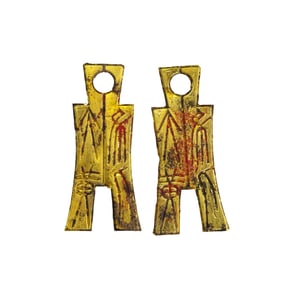 A pair of Chinese Han Dynasty pure gold cloth coins
