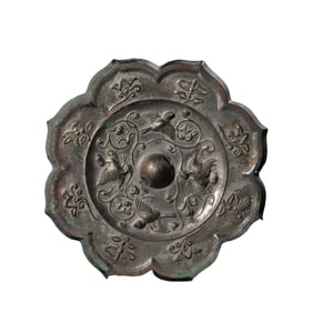 Chinese Tang Dynasty Diamond-shaped Bronze Mirror