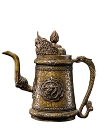 Chinese Ming Dynasty Alloy Copper Dragon Pattern Ewer