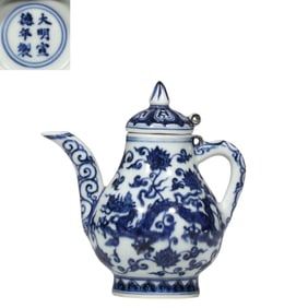 Blue and white dragon-patterned pot, Xuande period, Ming Dynasty, China