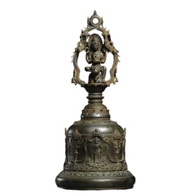 Chinese Yuan Dynasty Buddhist Vajra Bronze Bell