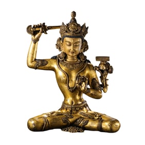 Chinese Ming Dynasty Gilded Bronze Seated Buddha