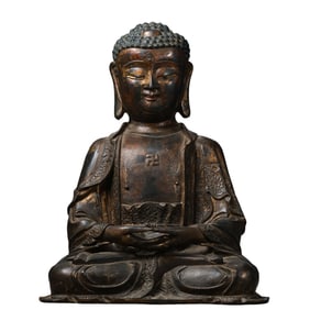 Chinese Ming Dynasty Gilded Bronze Seated Buddha