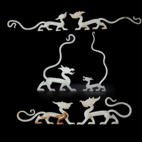 A group of Hetian white jade dragons from the Liao Dynasty, China