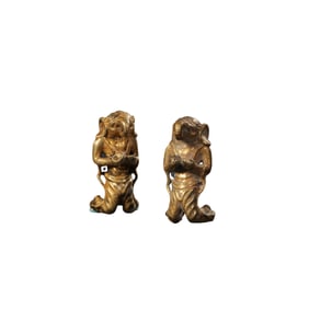 A pair of pure gold elephant gods from the Han Dynasty of China