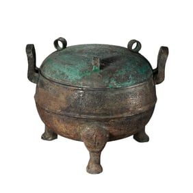 Chinese Warring States Period Bronze Ding with Cover