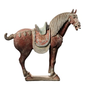Chinese Han Dynasty Painted Pottery Horse