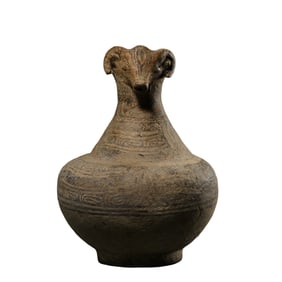 Painted Pottery Sheep-Headed Pot of Majiayao Culture in the Neolithic Period of China