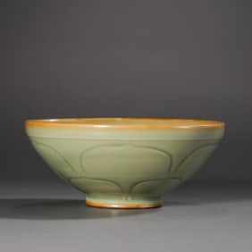 China, late Tang and Five Dynasties, Yaozhou kiln carved lotus bowl