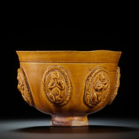 Chinese Sui Dynasty Yellow Glaze Sticker Cup
