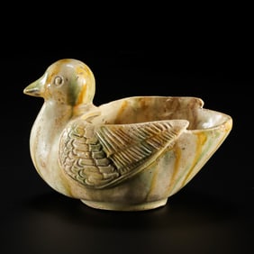 Chinese Tang Dynasty Tri-color Mandarin Duck Water Jar