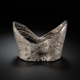 Chinese Qing Dynasty sterling silver ingot