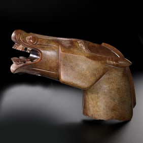 Chinese Han Dynasty Jade Horse Head