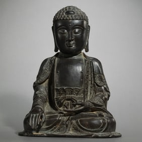 Chinese Ming Dynasty bronze statue of Sakyamuni Buddha