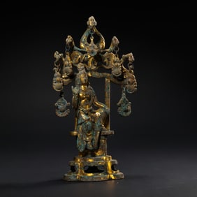 A Chinese Northern Wei Dynasty gilt-bronze seated Buddha statue