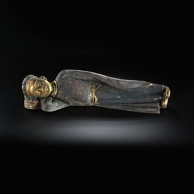 Gilded reclining Buddha statue from before the Ming Dynasty, China