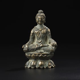 Swat Valley Bronze Buddha Shakyamuni Statue [11.3 x 6.8cm, 245gram]