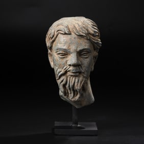Greco GandharaArt Schist Stone Head Sculpture of Nobleman [9 x 14cm, 1.8kg]
