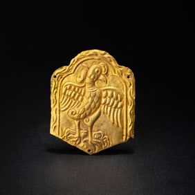 Gold Plaque Depicting a Peacock on a Lotus-Tibetan ca. 7th–9th Century CE