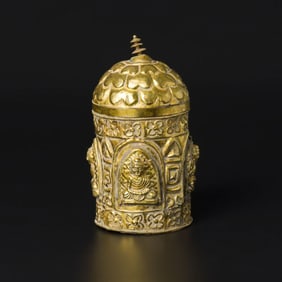 Ancient Persian culture pure gold covered jar